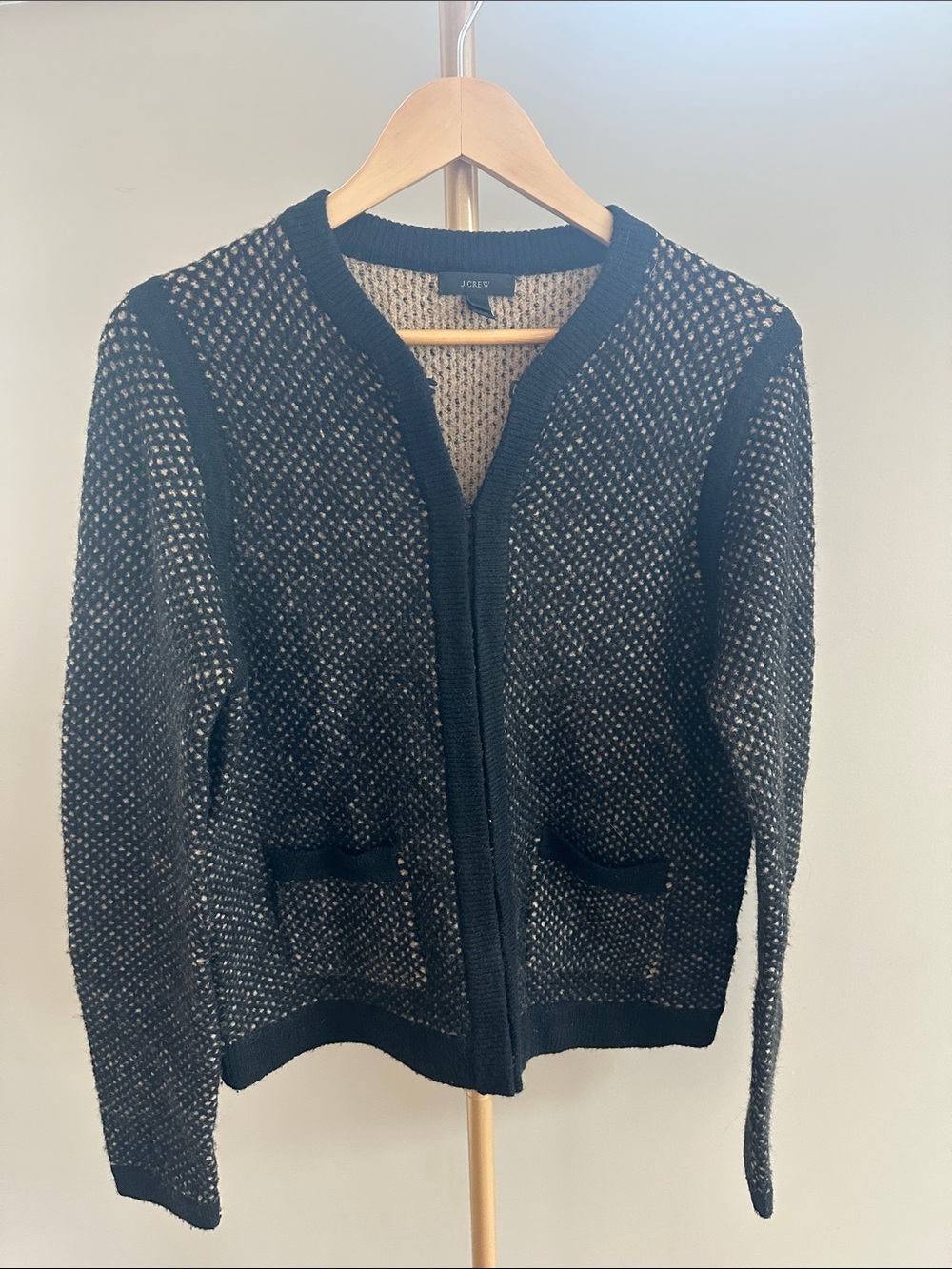 J.Crew Wool Blend Crew Neck Cardigan Sweater Classic Workwear Layer